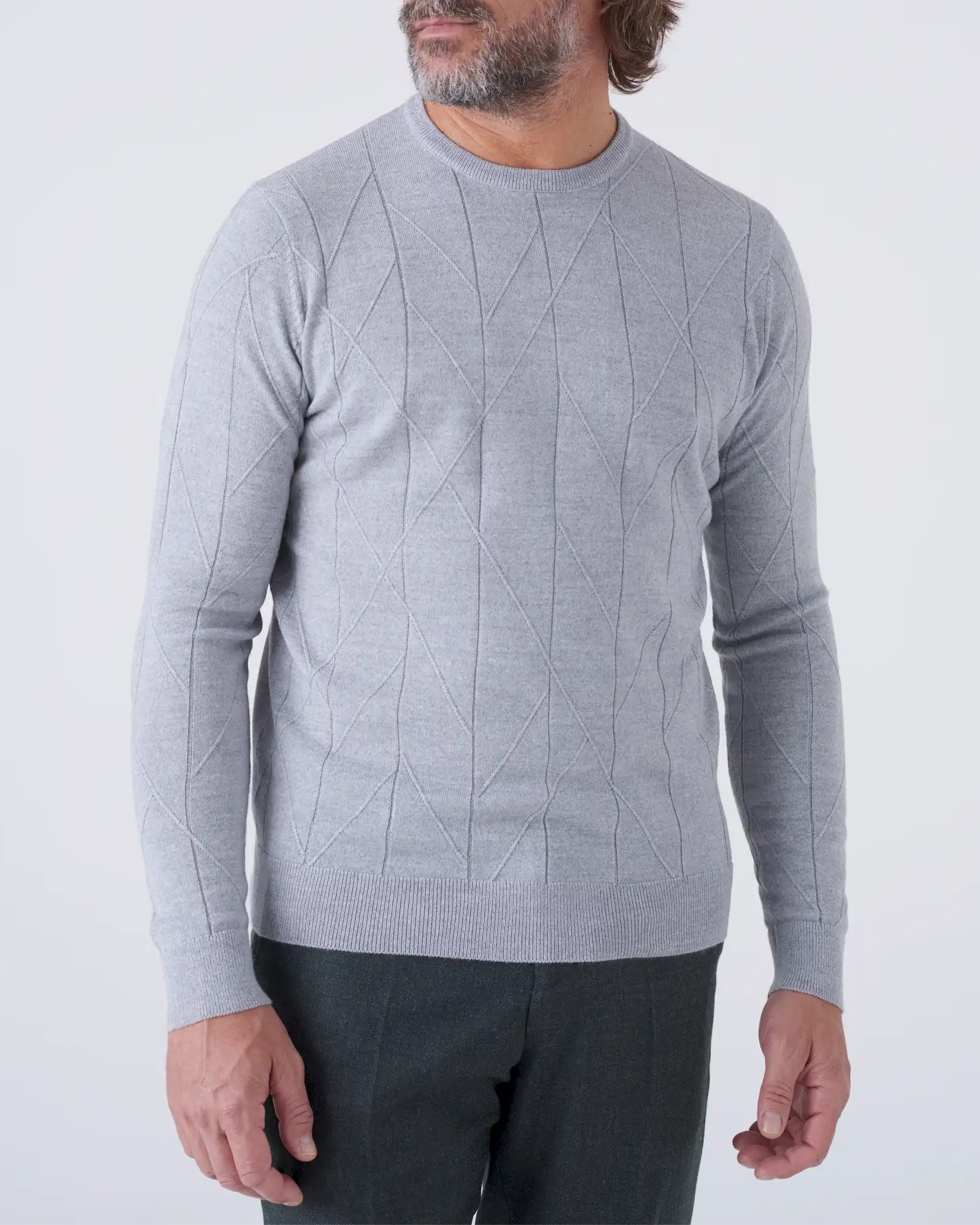 Girocollo Elegante con Trama Intarsiata