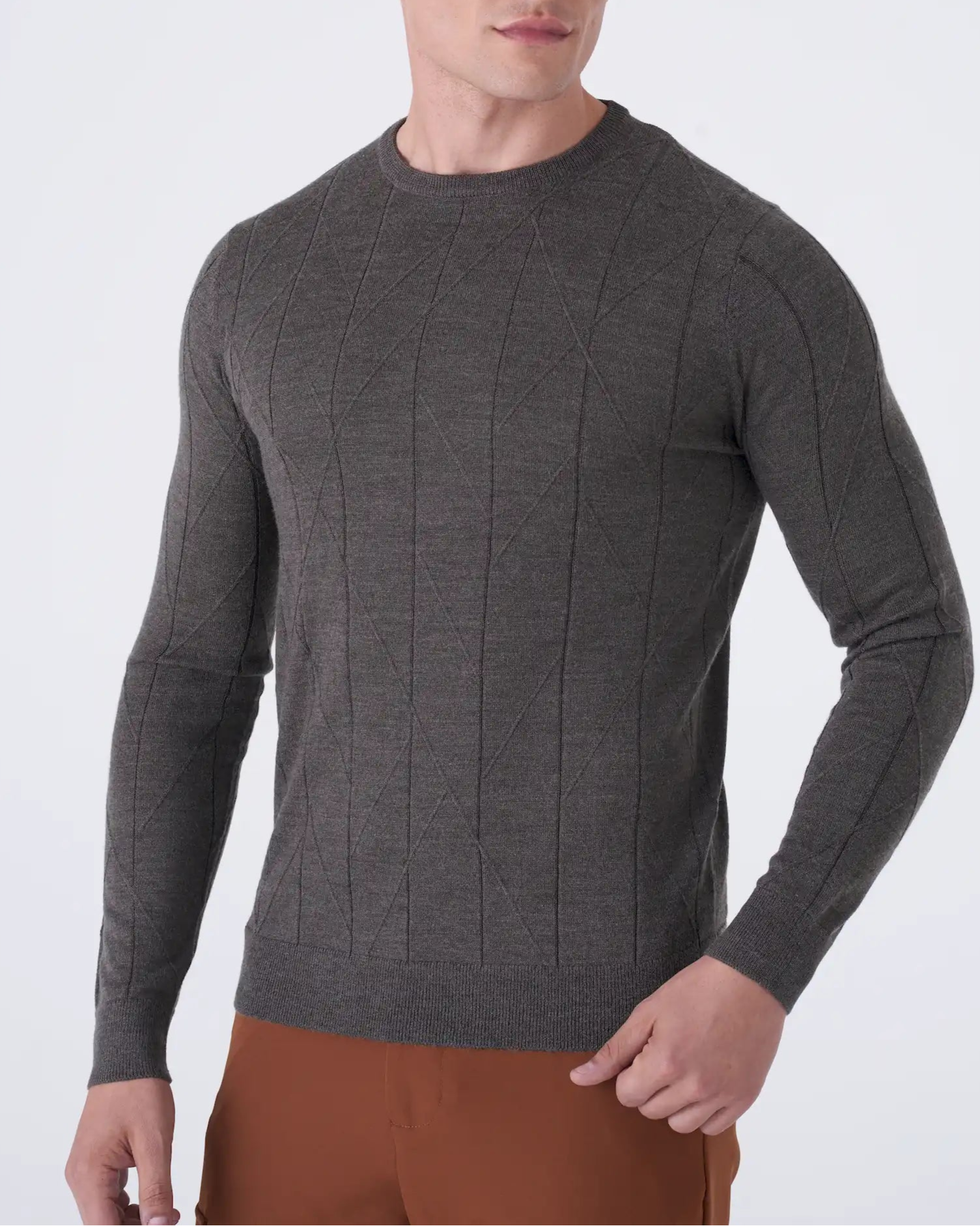 Girocollo Elegante con Trama Intarsiata