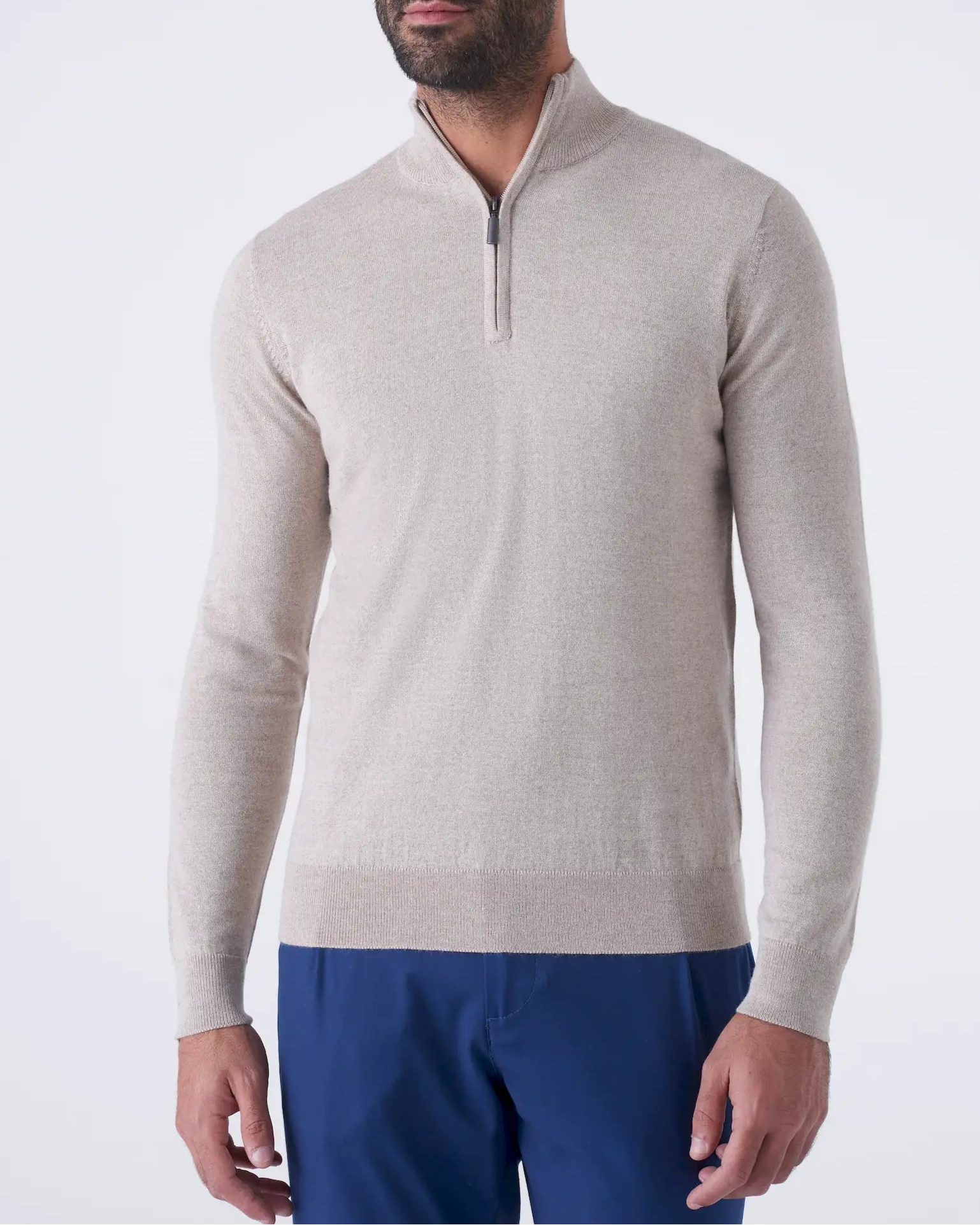 Maglia Mezza Zip  in Lana Merinos Elegante e Calda