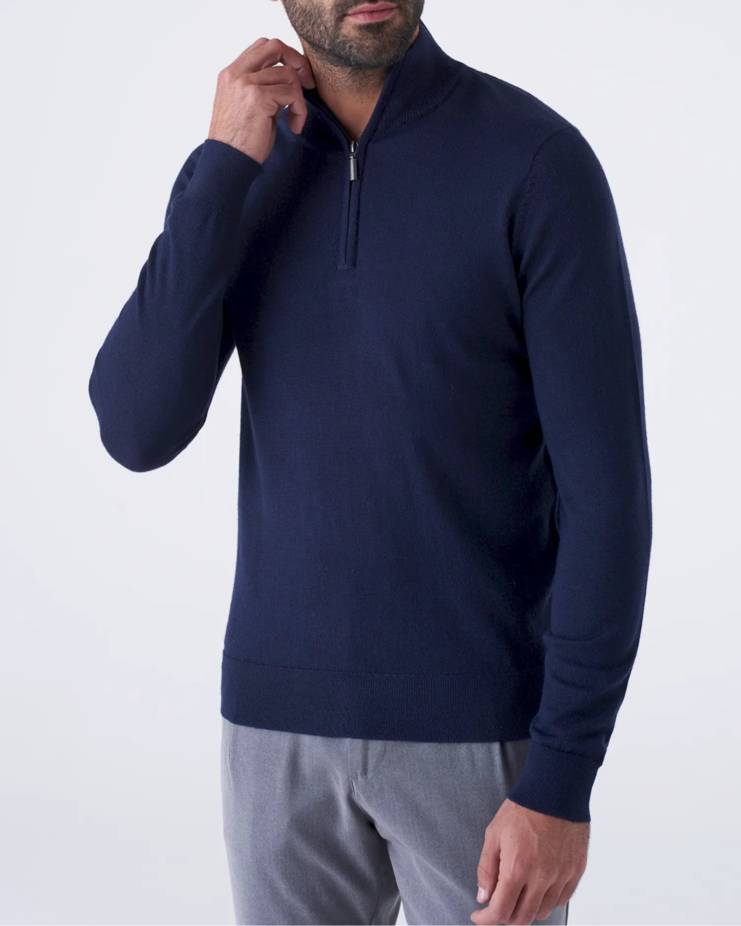 Maglia Mezza Zip  in Lana Merinos Elegante e Calda