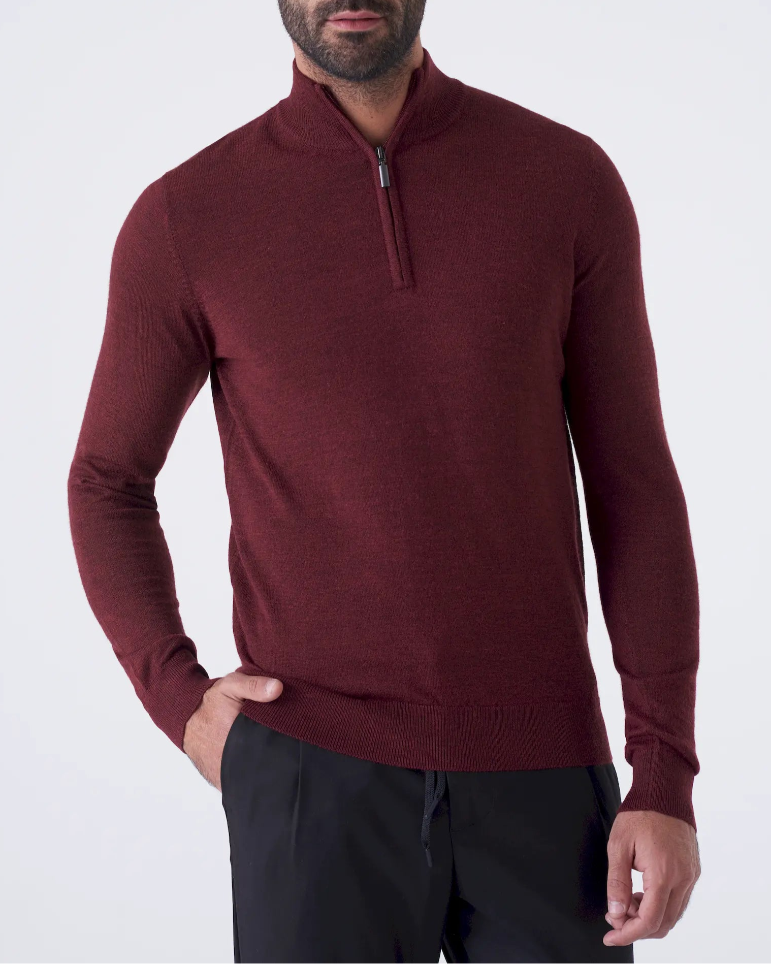 Maglia Mezza Zip  in Lana Merinos Elegante e Calda