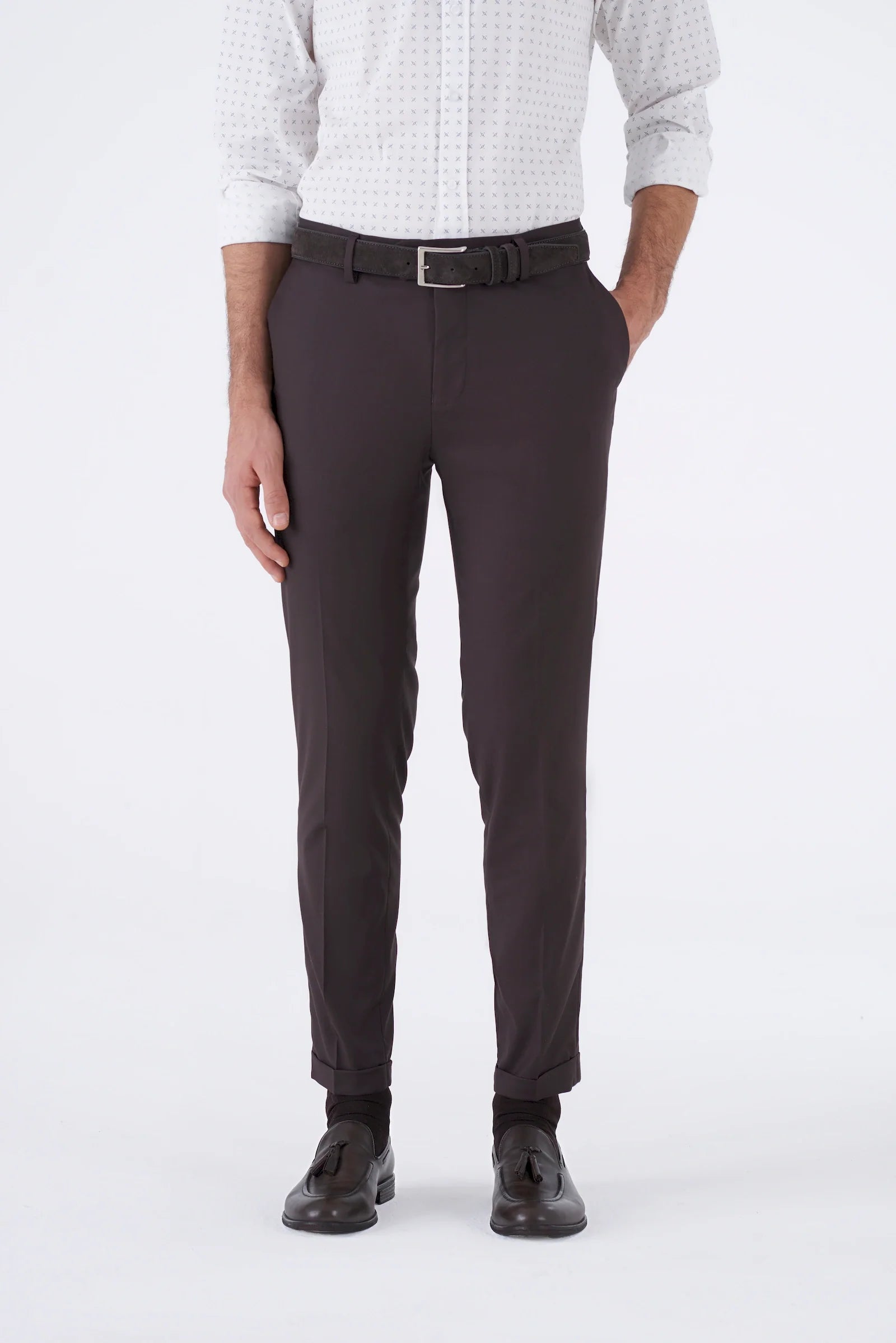Pantaloni classici tinta unita