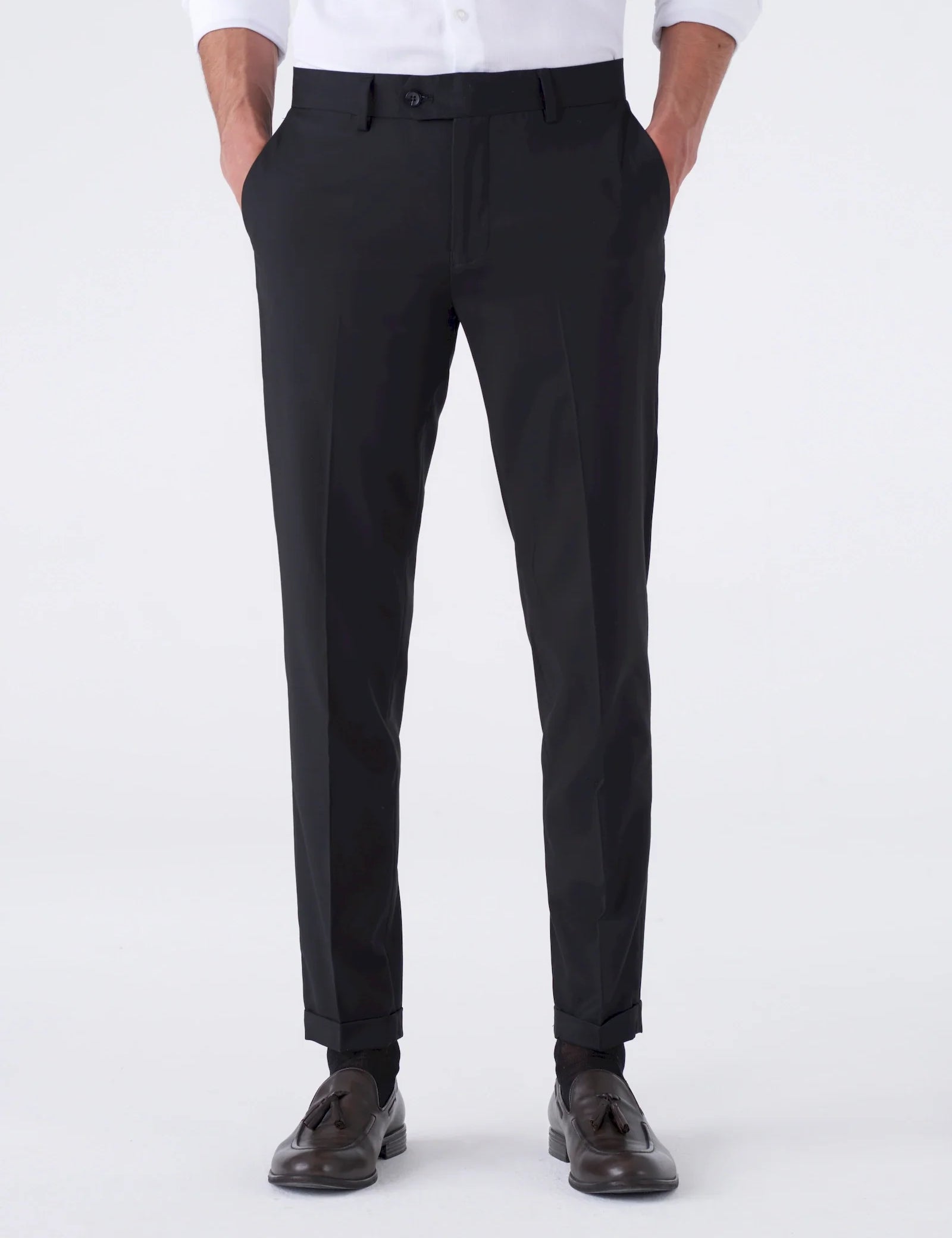 Pantaloni classici tinta unita