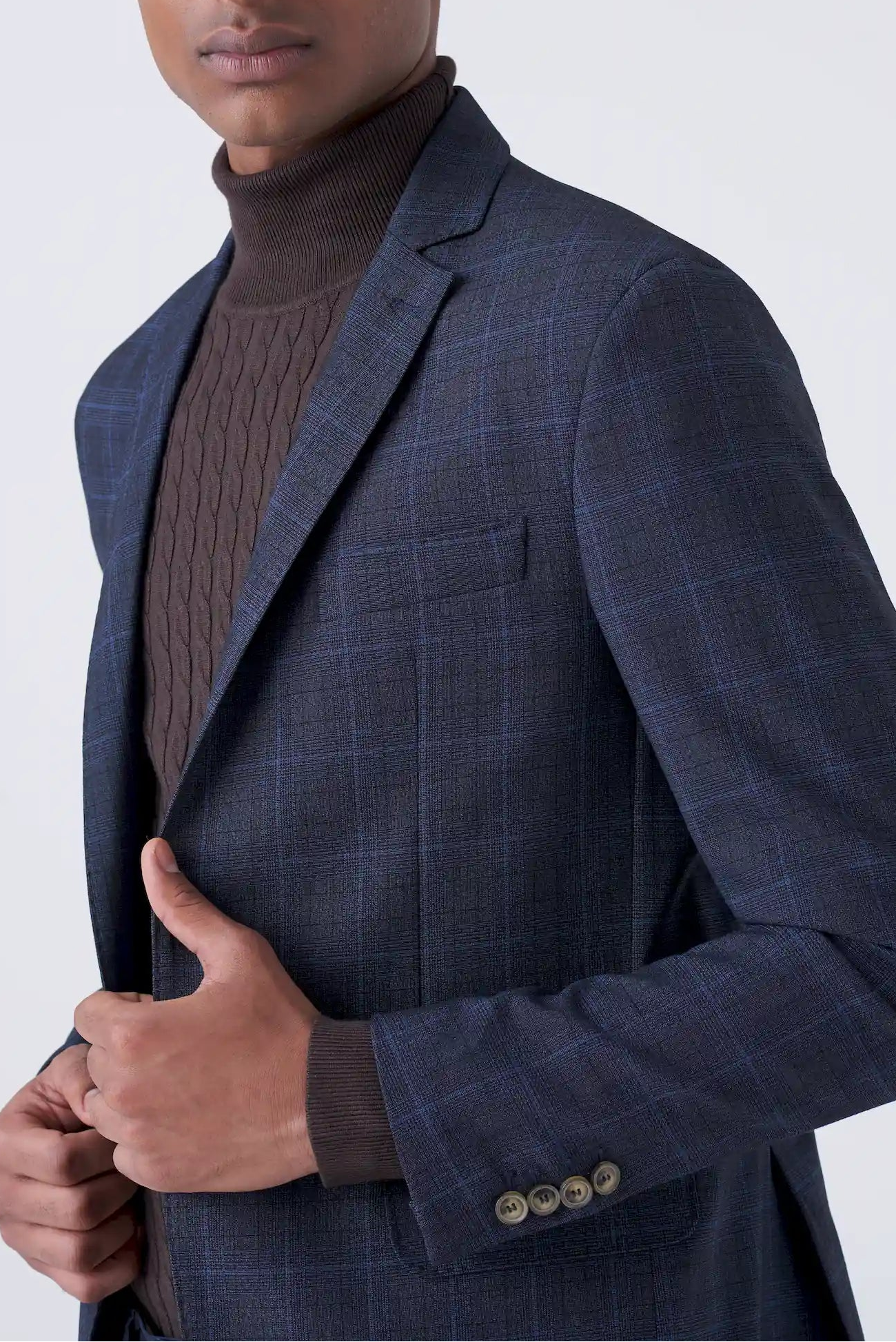 Abito blu fantasia a quadri Colore: Blu