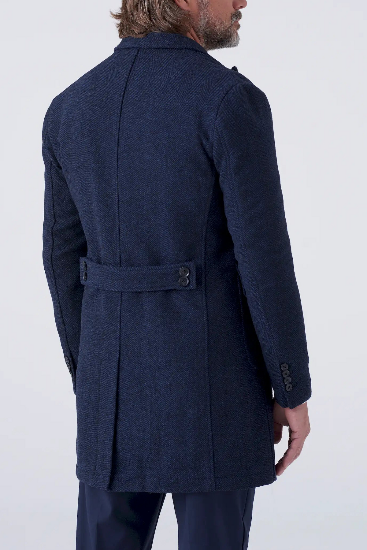 Cappotto doppiopetto in misto lana