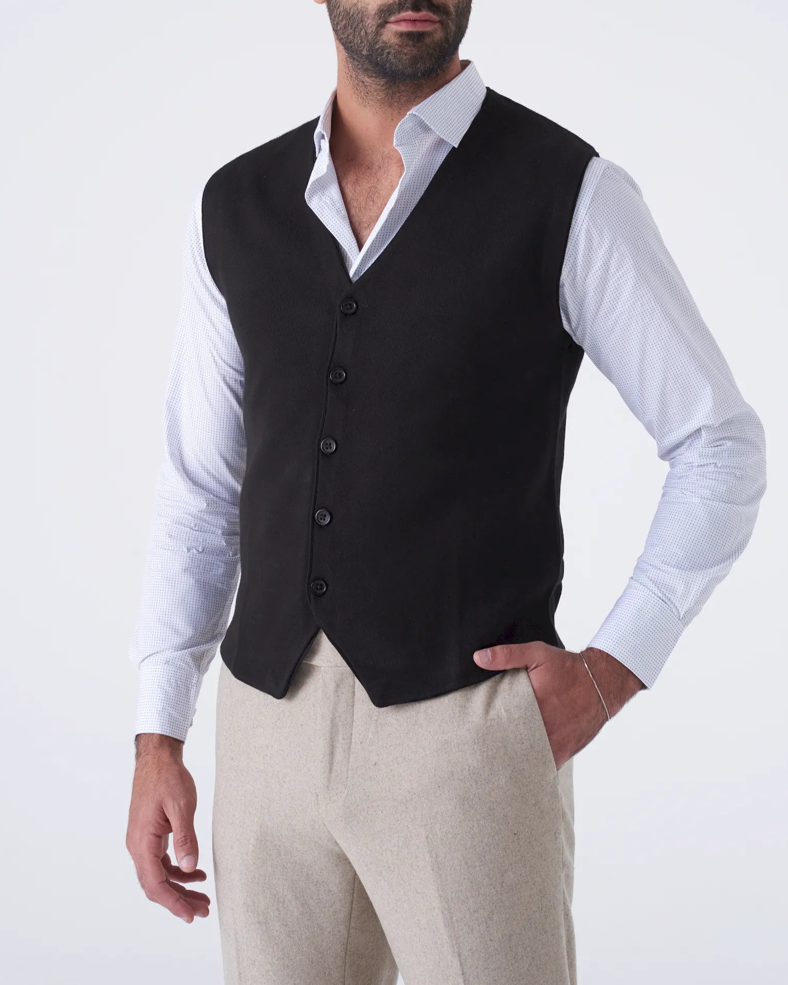 Gilet  in Tinta Unita con Scollo a V
