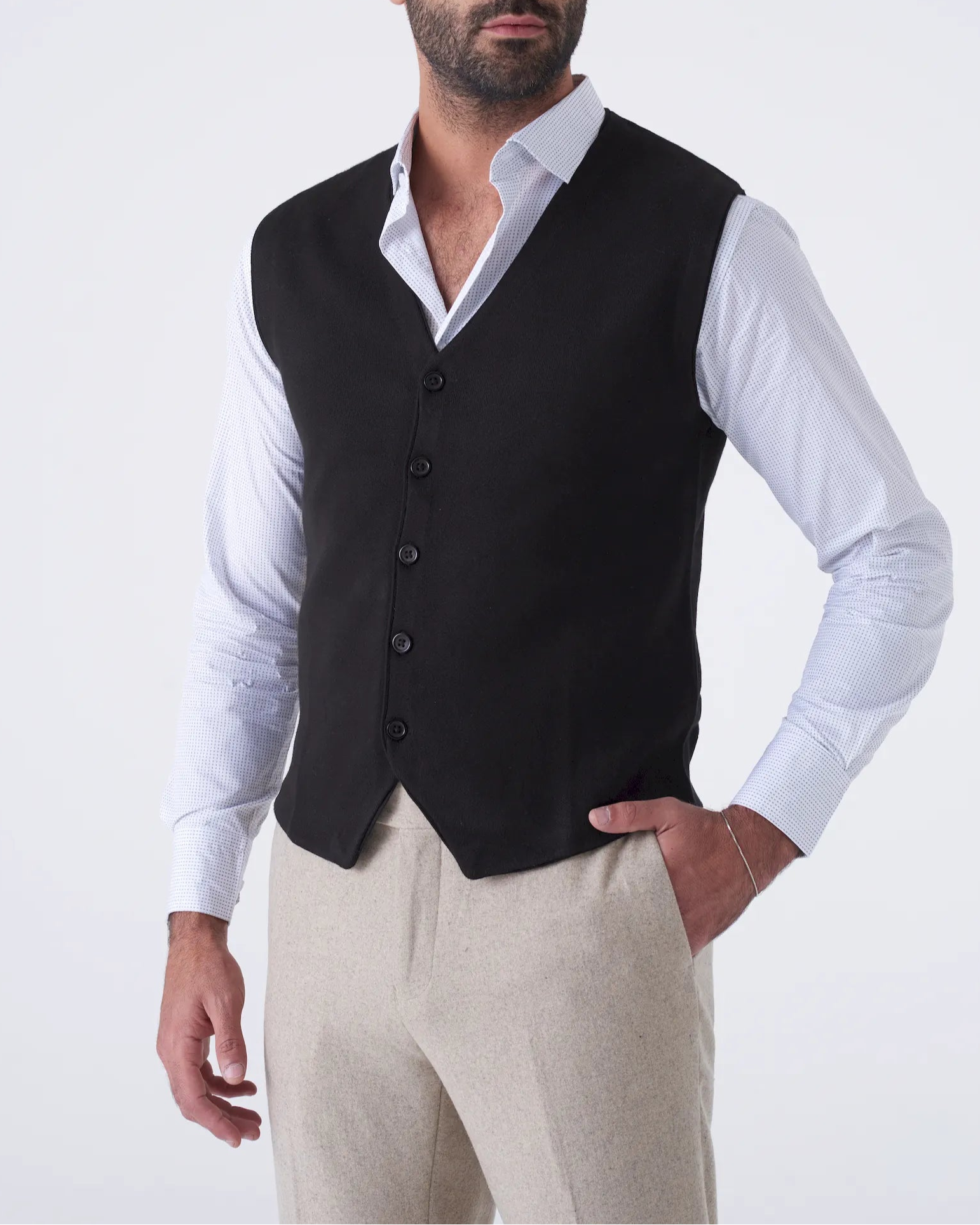 Gilet  in Tinta Unita con Scollo a V