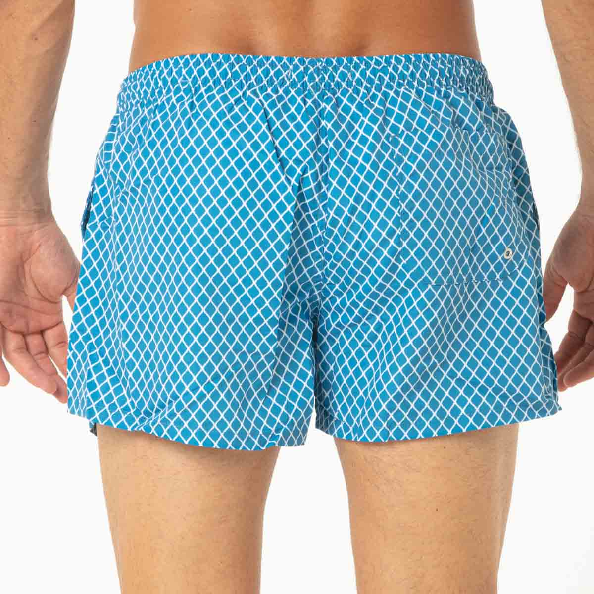 Costume Boxer Azzurro a Rombi