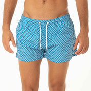 Costume Boxer Azzurro a Rombi