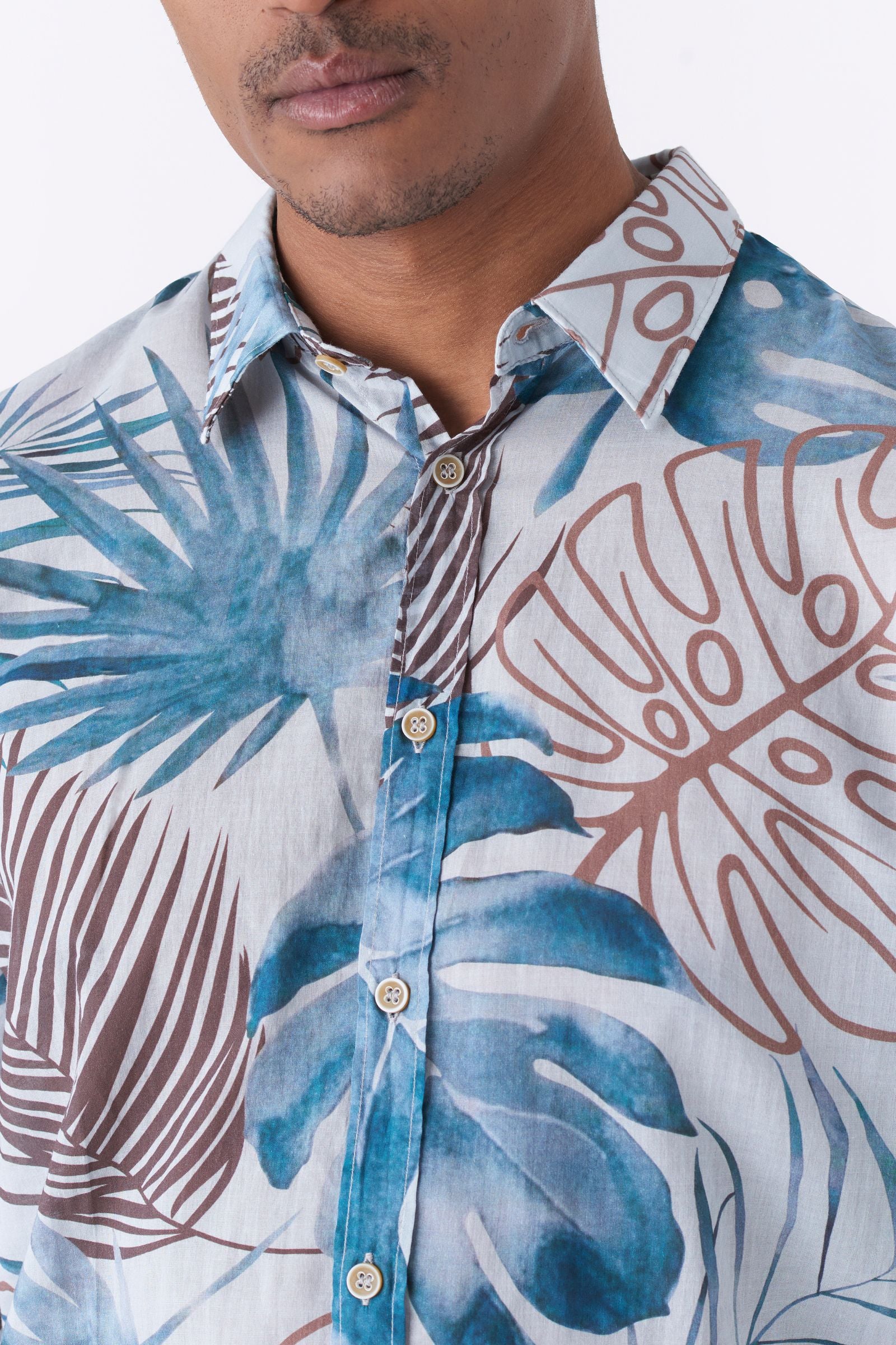 Camicia floreal mussola