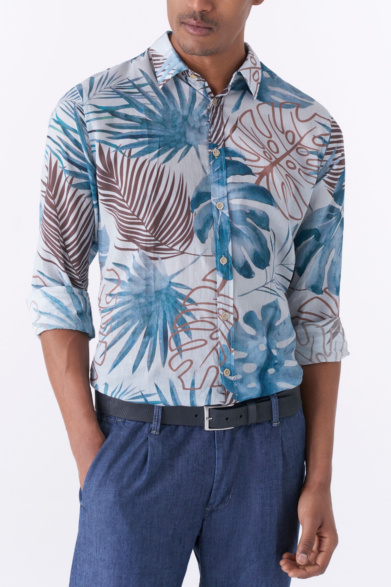 Camicia floreal mussola