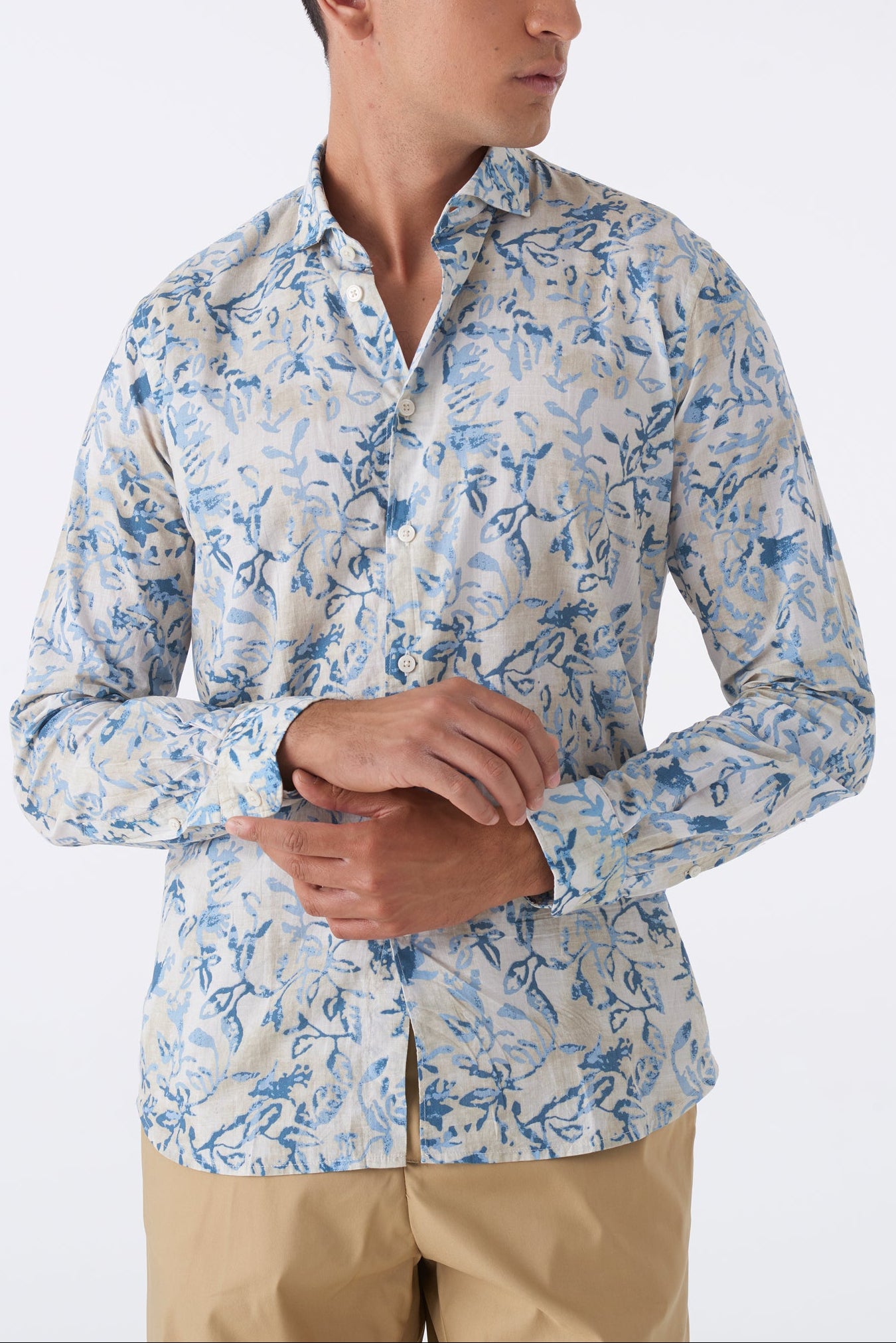 Camicia Uomo Fantasia Floreale in Cotone