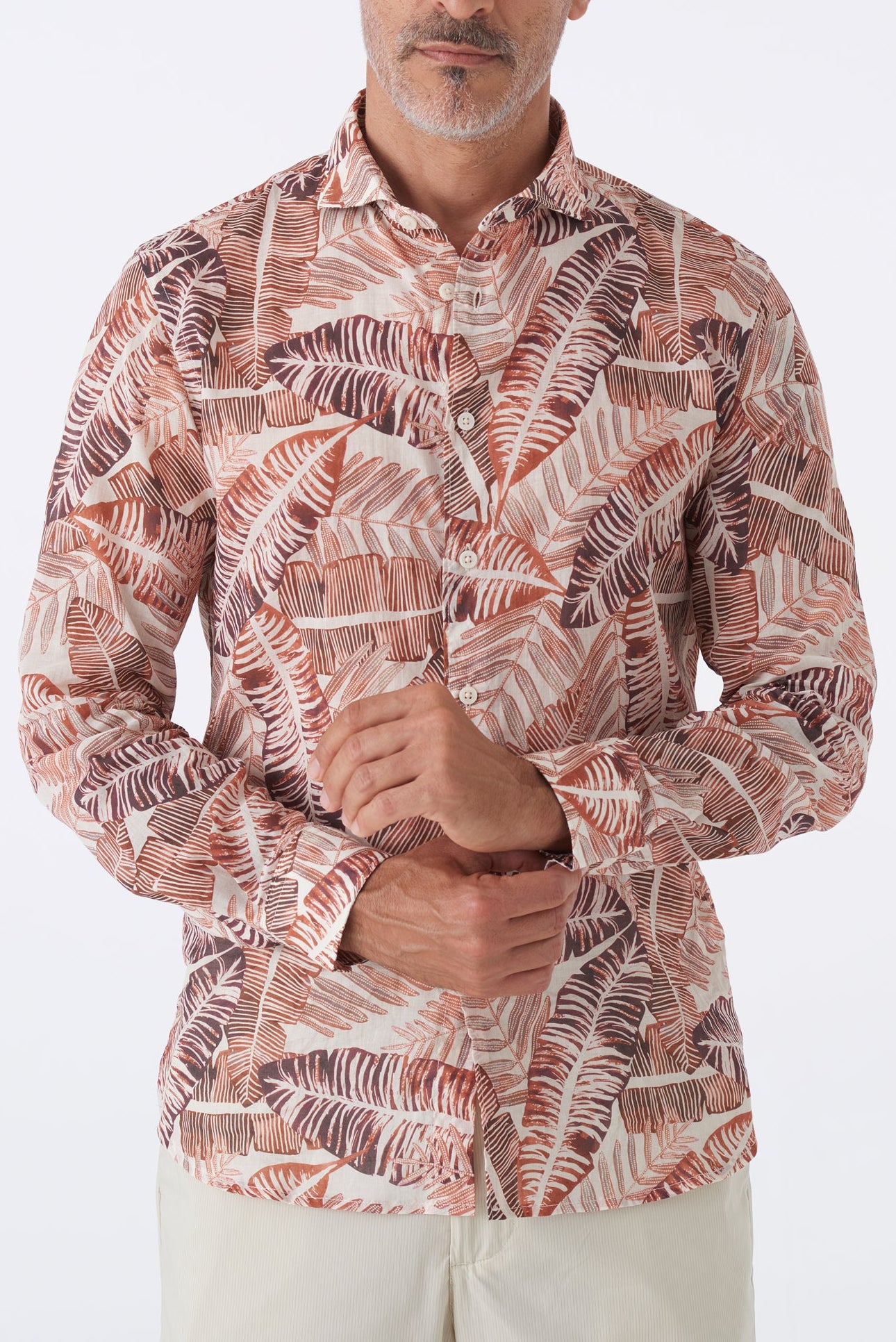 Camicia Uomo Fantasia Tropicale in Cotone