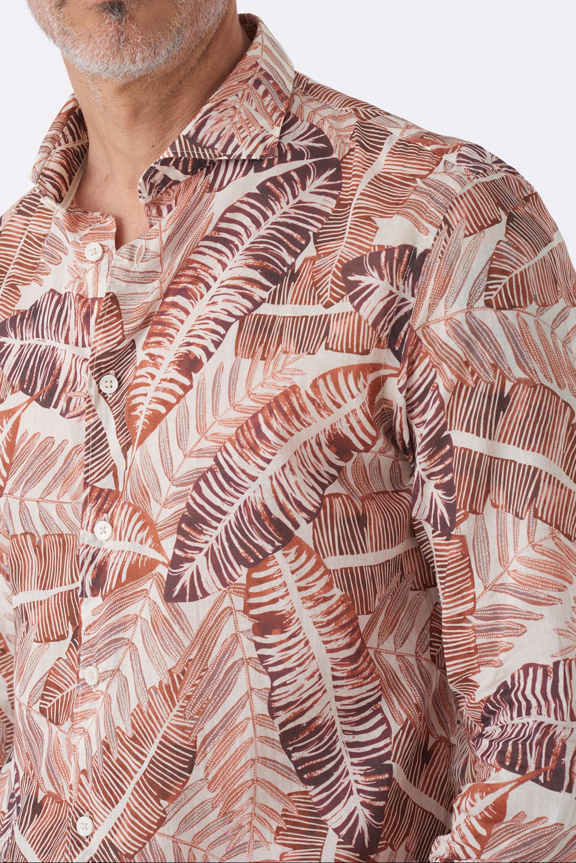 Camicia Uomo Fantasia Tropicale in Cotone
