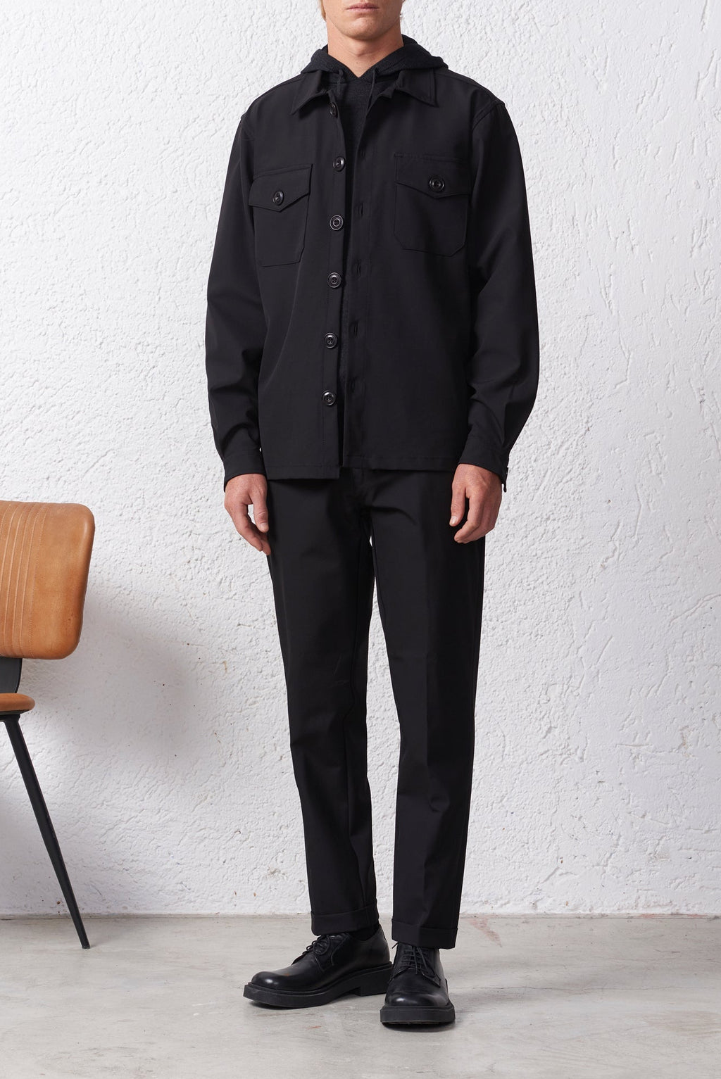 Overshirt in Tessuto Tecnico Stretch