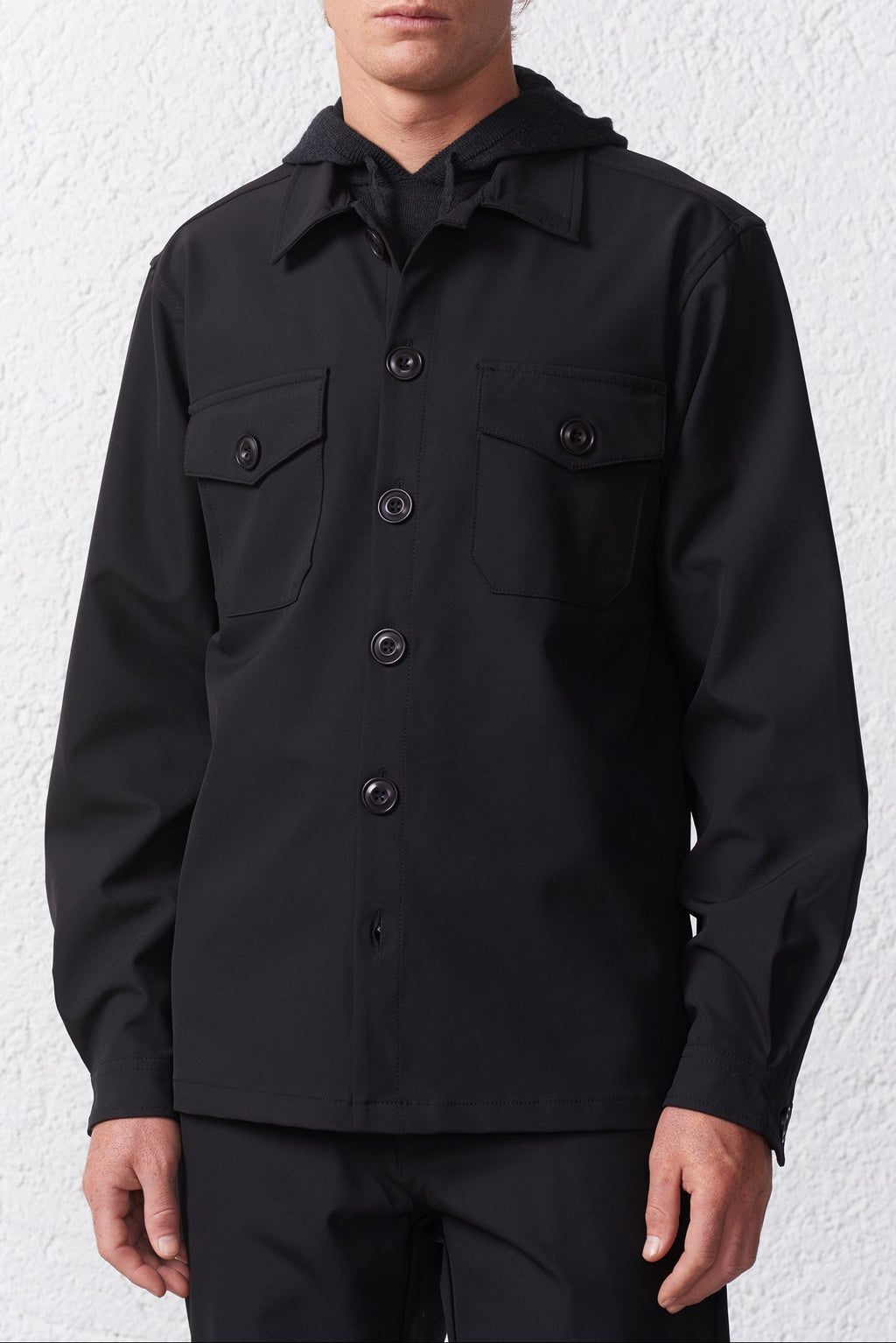 Overshirt in Tessuto Tecnico Stretch