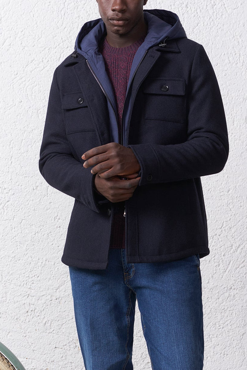 Cappotto con Cappuccio Removibile