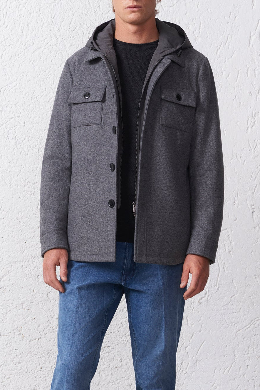 Cappotto con Cappuccio Removibile