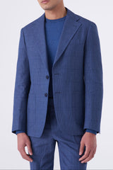 Giacca in lino misto Principe di Galles Regular fit