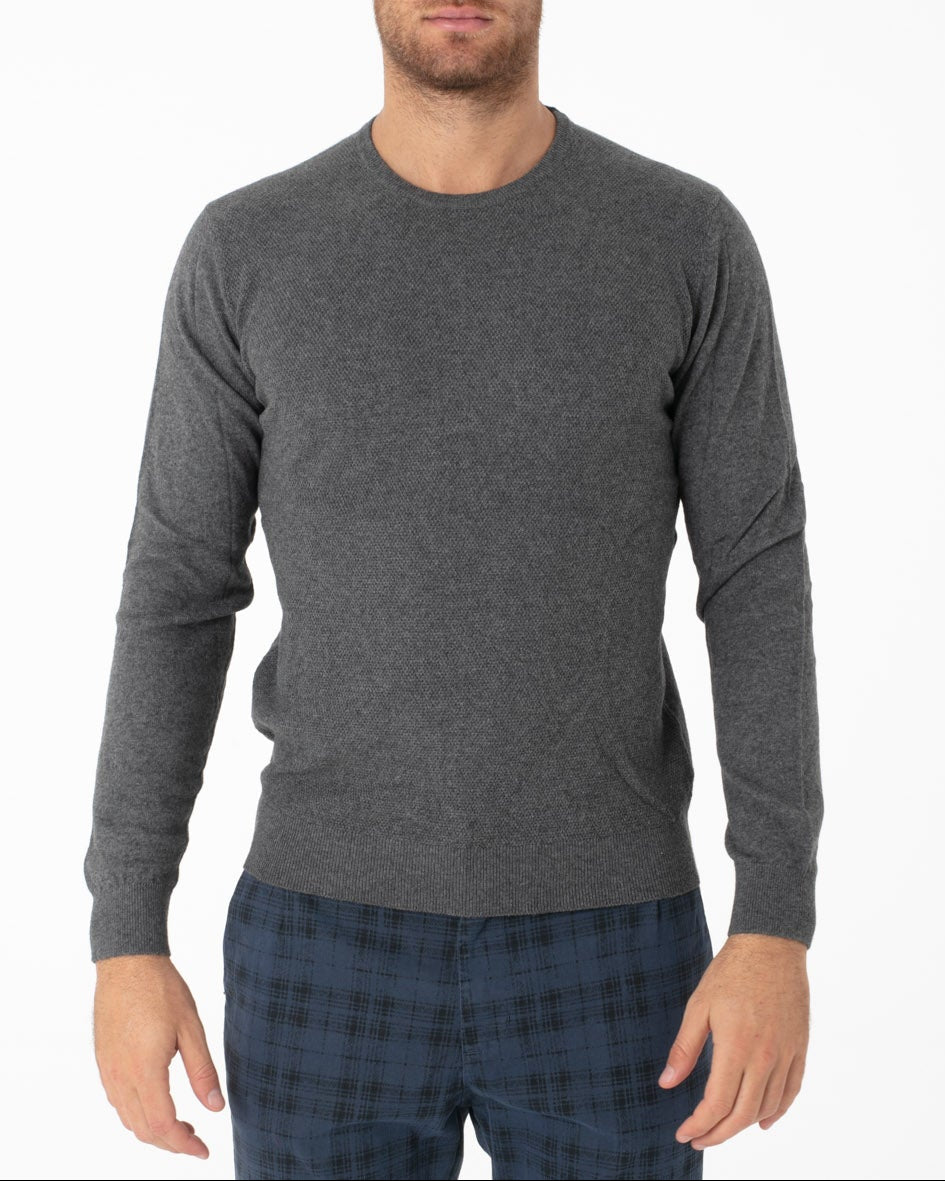 Maglia Girocollo trama frontale in misto lana