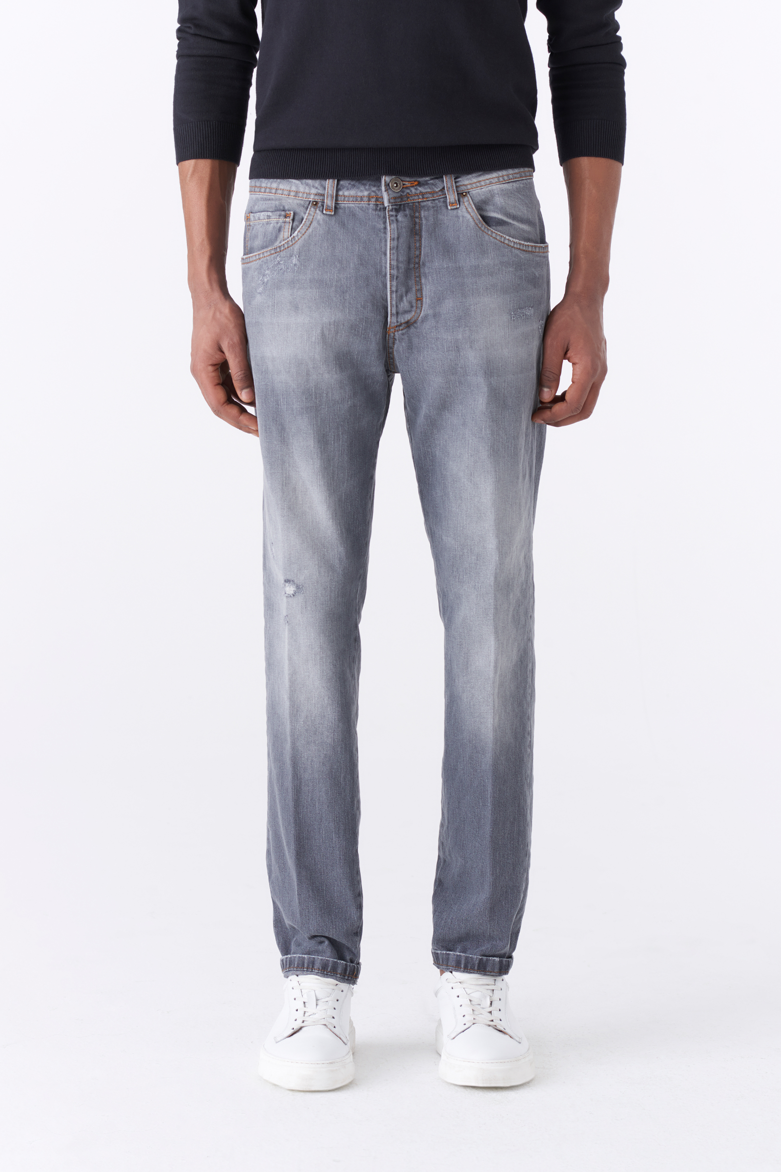 Jeans uomo nero stone sabbiato