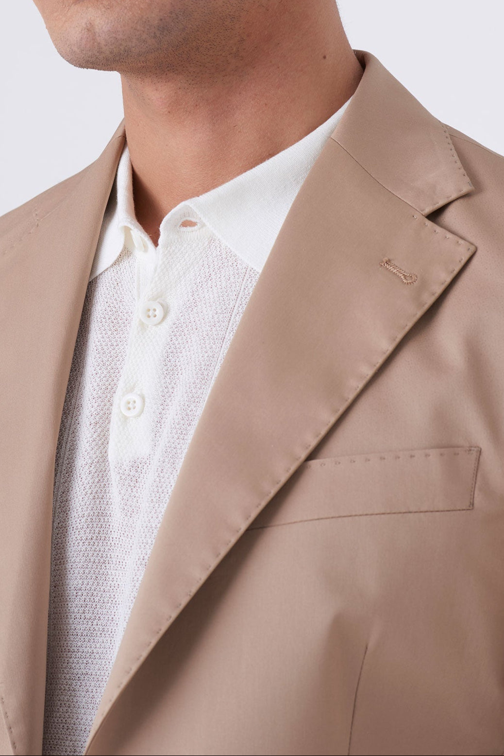 Giacca Monopetto in Cotone Stretch Rasato