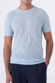 Maglia in filo con intarsio a rombo