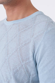 Maglia in filo con intarsio a rombo