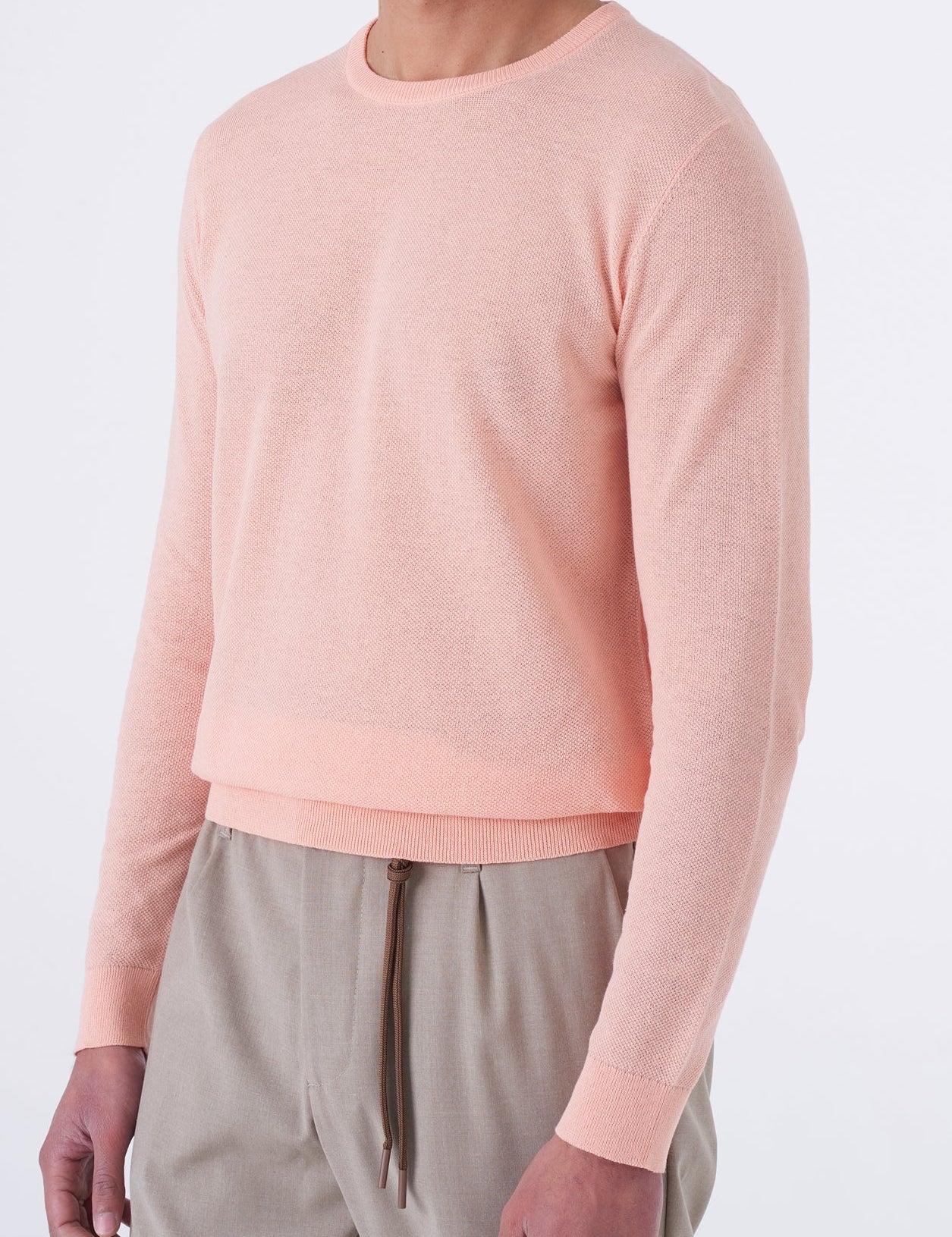 Maglia girocollo in cotone high twist