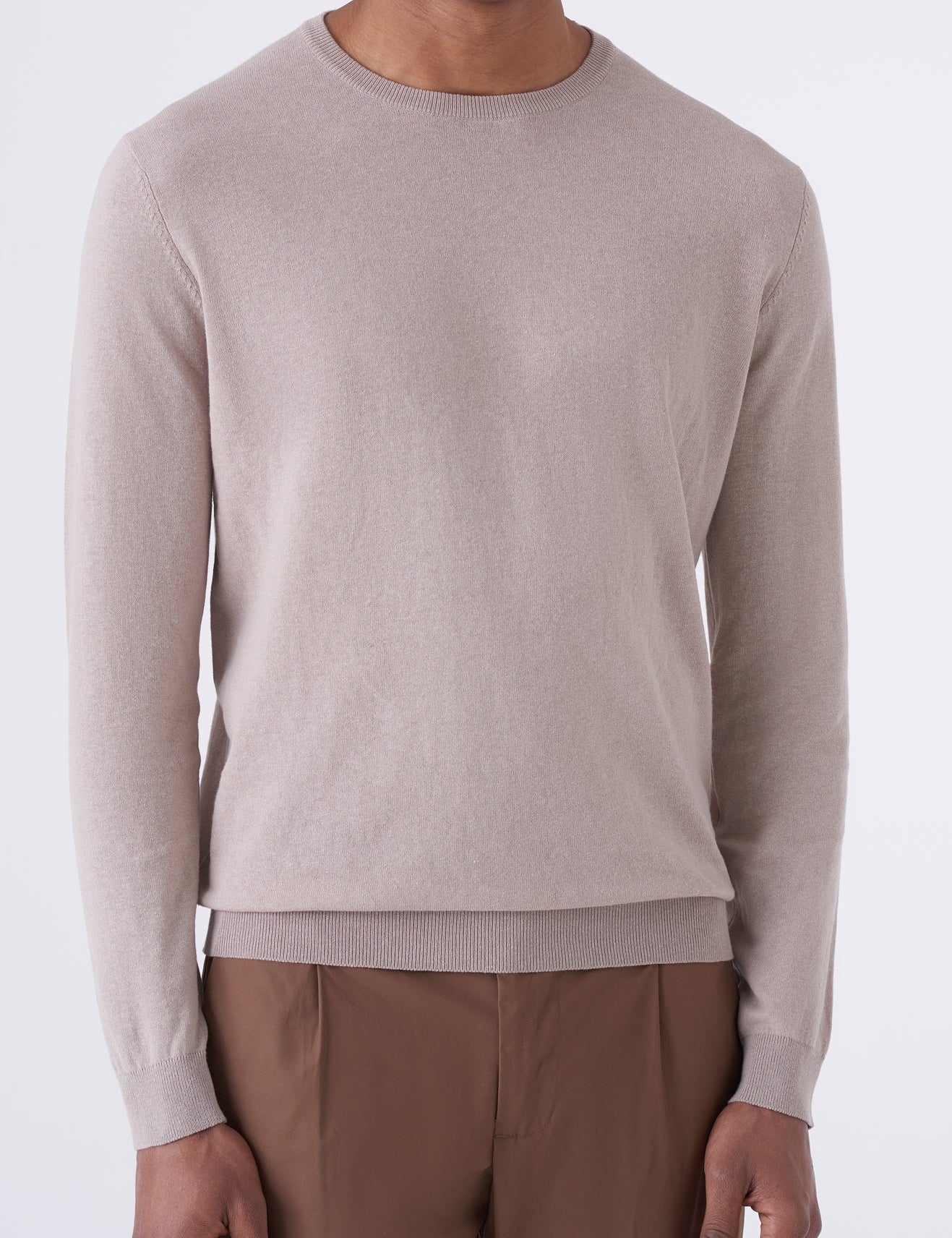 Maglia girocollo uomo in cotone high twist