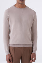 Maglia girocollo uomo in cotone high twist