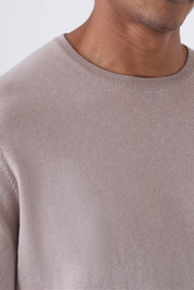 Maglia girocollo uomo in cotone high twist