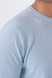 Maglia girocollo in cotone high twist