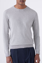 Maglia girocollo uomo in cotone high twist