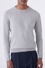 Maglia girocollo uomo in cotone high twist