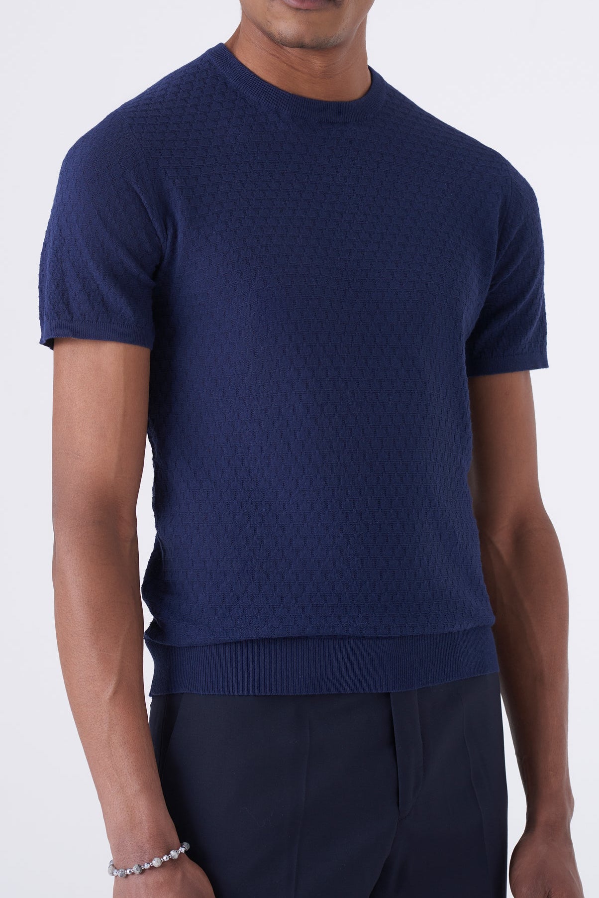 Maglia in filo con intarsio rettangolare