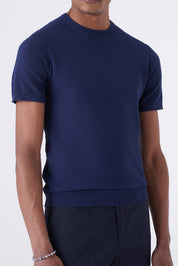 Maglia in filo con intarsio rettangolare