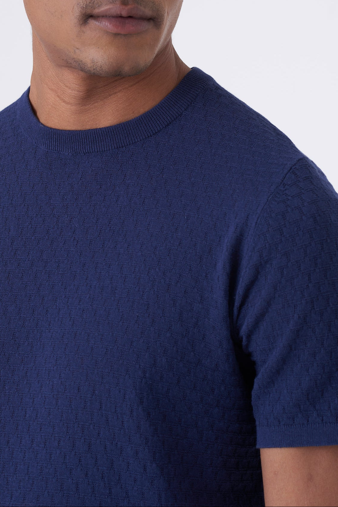 Maglia in filo con intarsio rettangolare