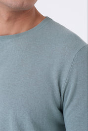 Maglia girocollo uomo in cotone high twist