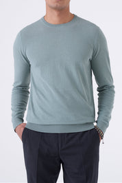 Maglia girocollo uomo in cotone high twist