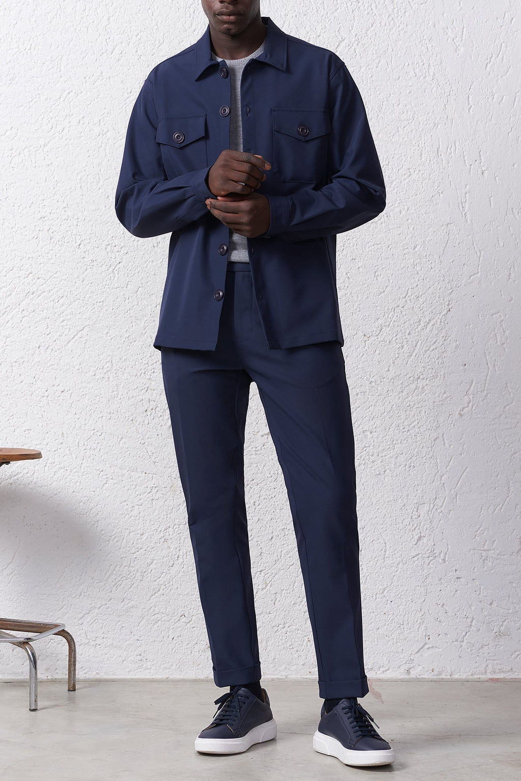 Overshirt in Tessuto Tecnico Stretch
