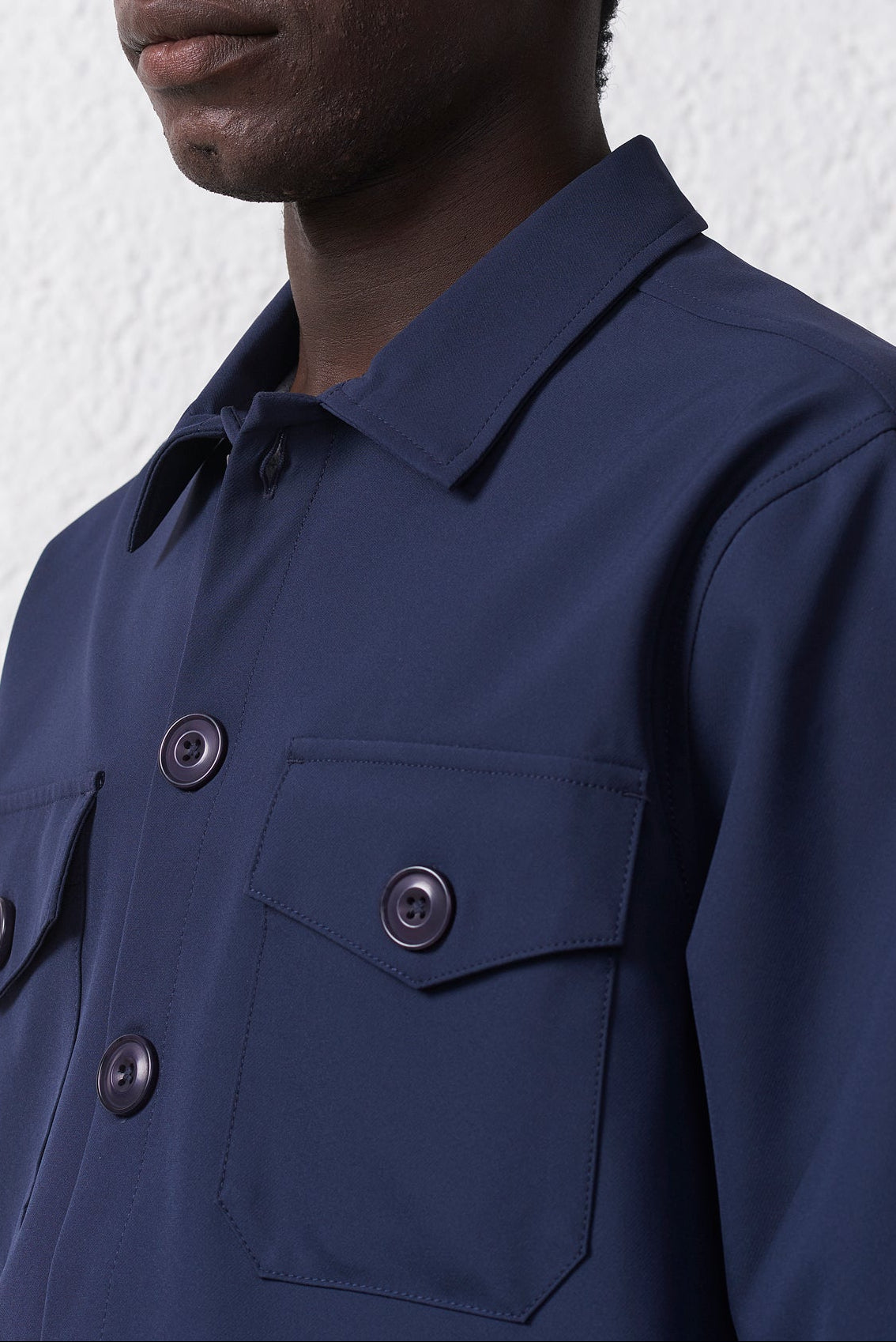 Overshirt in Tessuto Tecnico Stretch