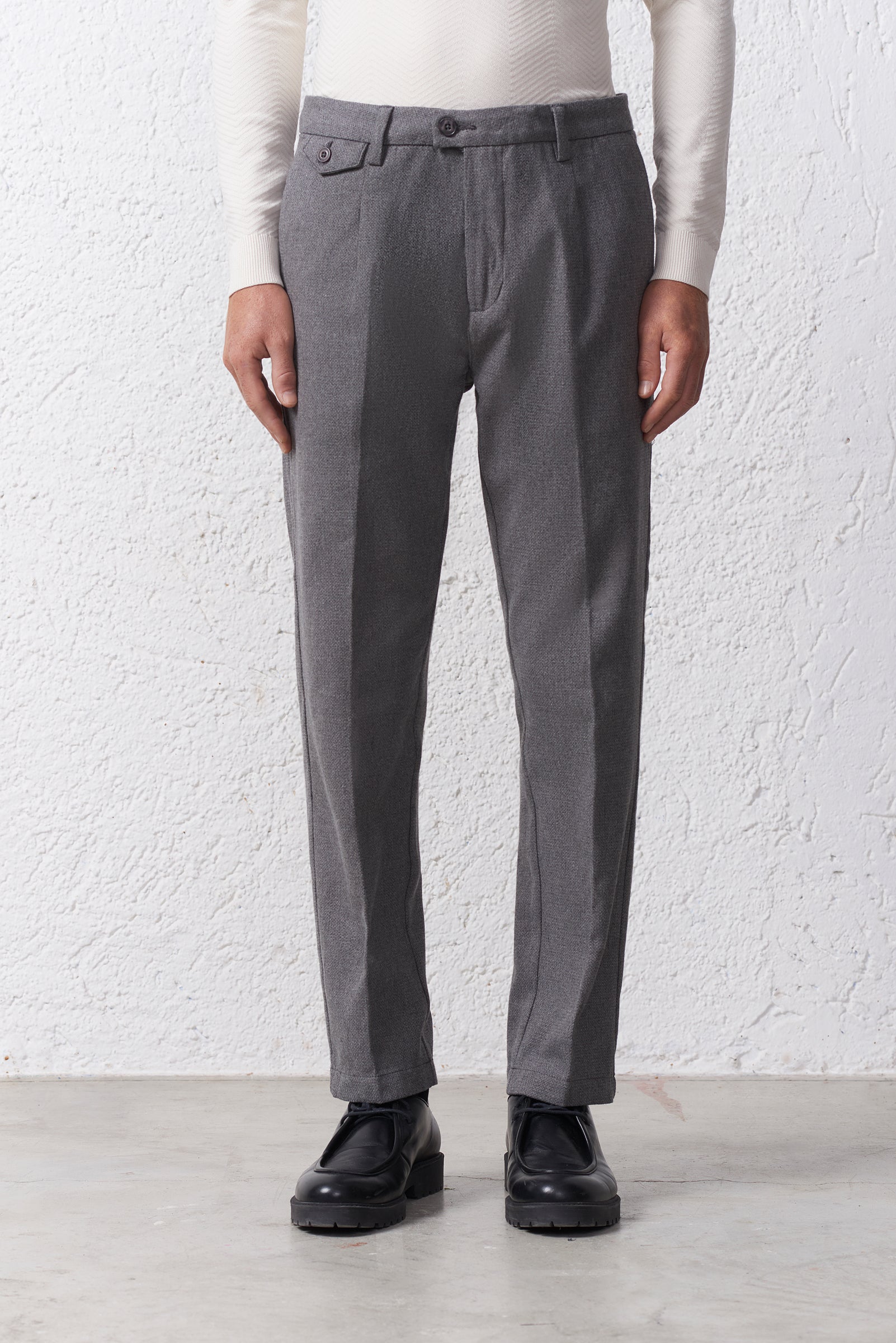 Pantaloni Comfort in Cotone Flanellato