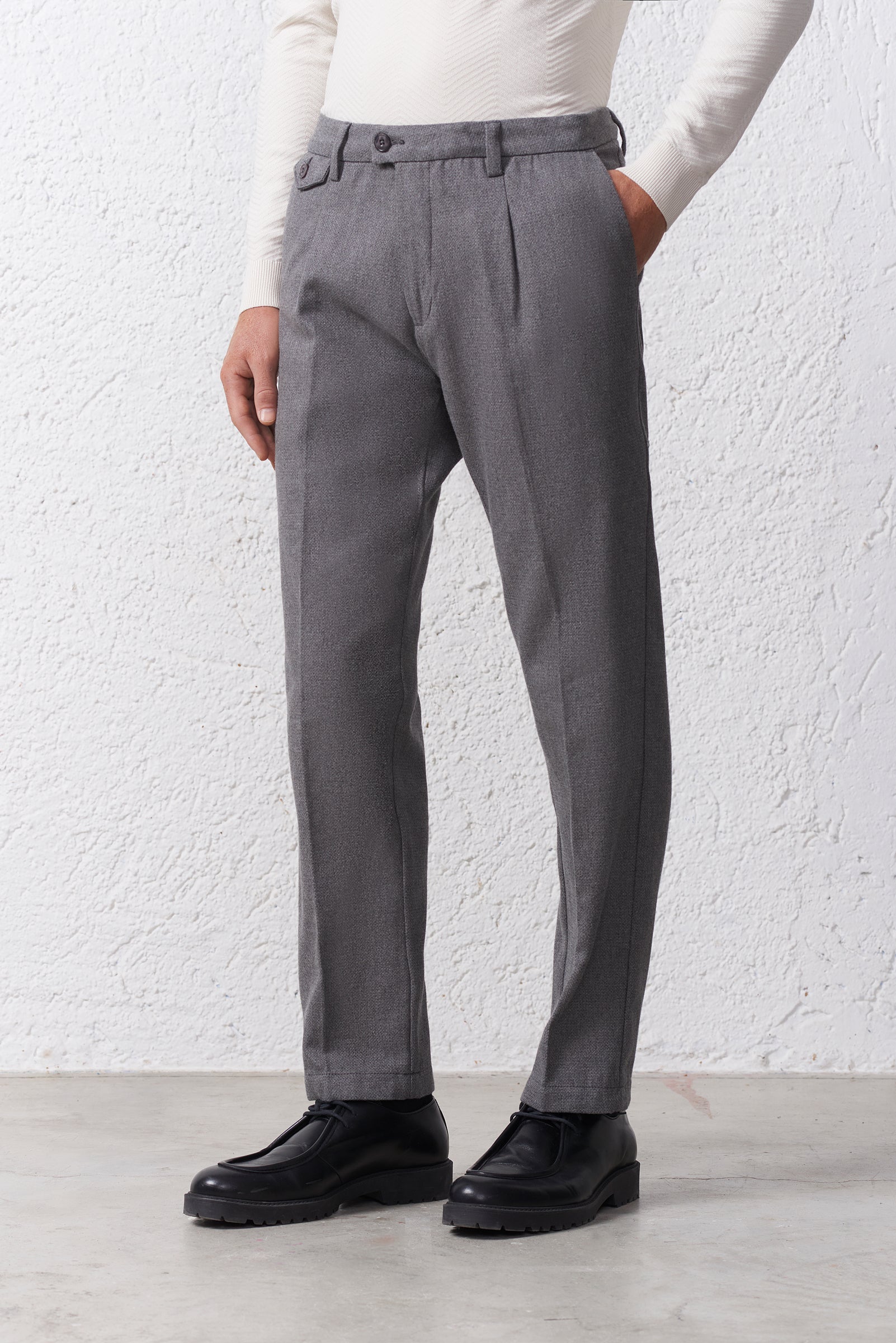 Pantaloni Comfort in Cotone Flanellato