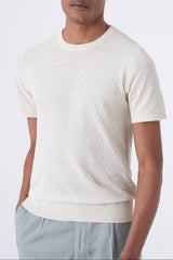Maglia in filo con intarsio rettangolare