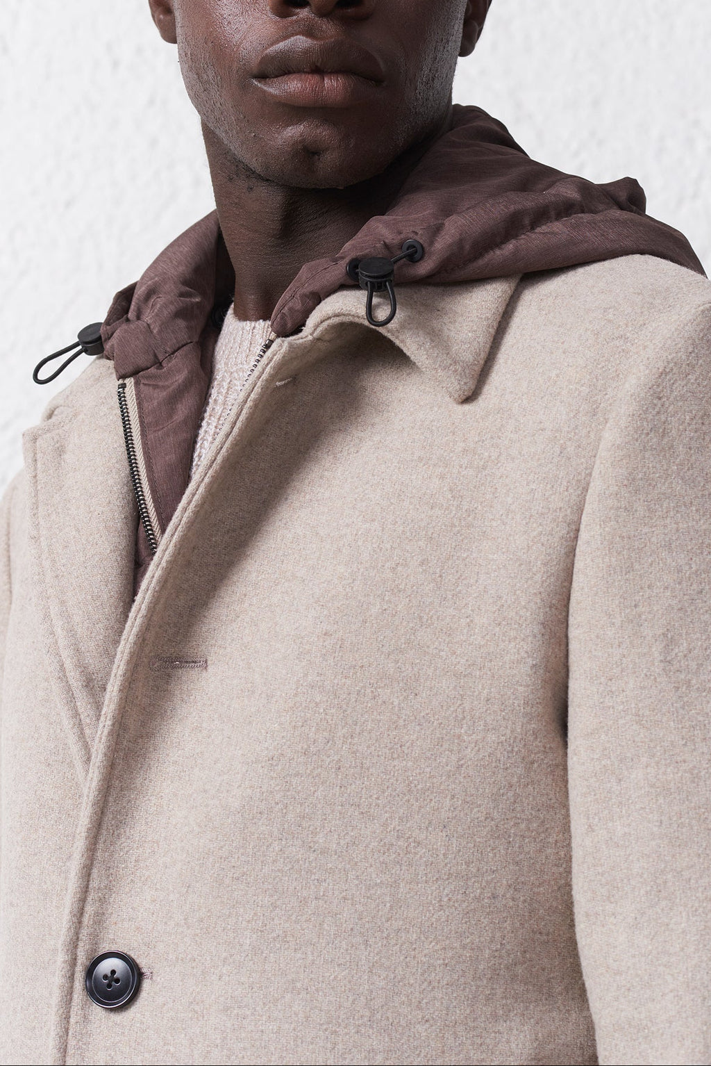 Cappotto collo camicia in Misto Lana