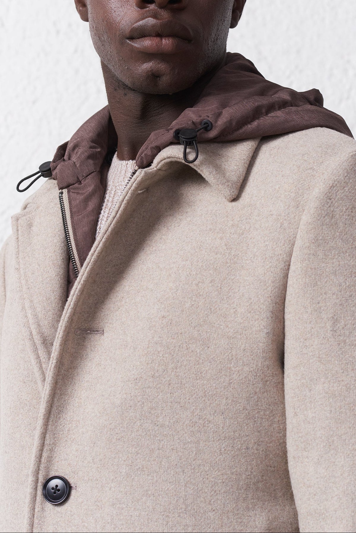 Cappotto collo camicia in Misto Lana