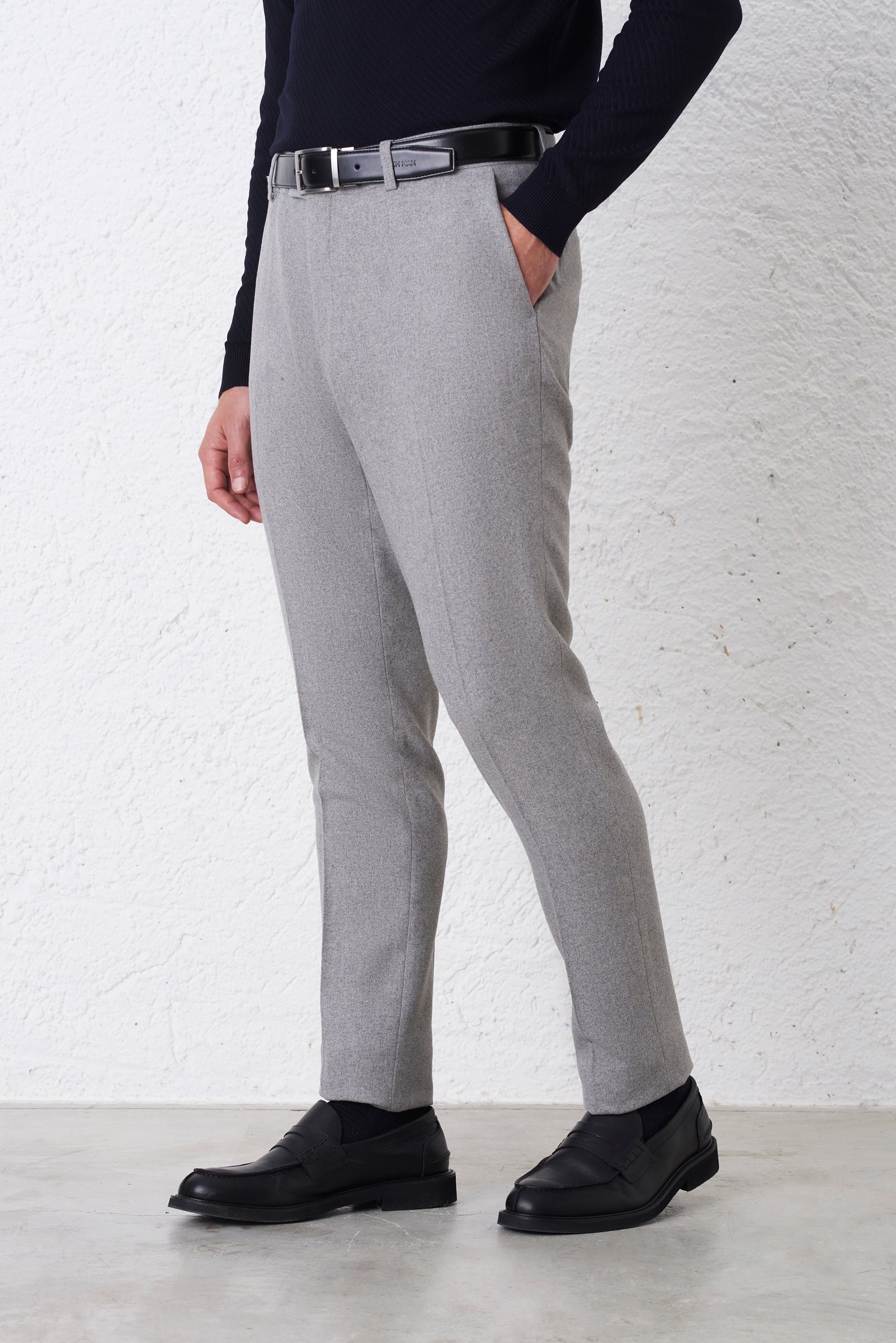 Pantalone Classico Trama Diagonale Tasca America