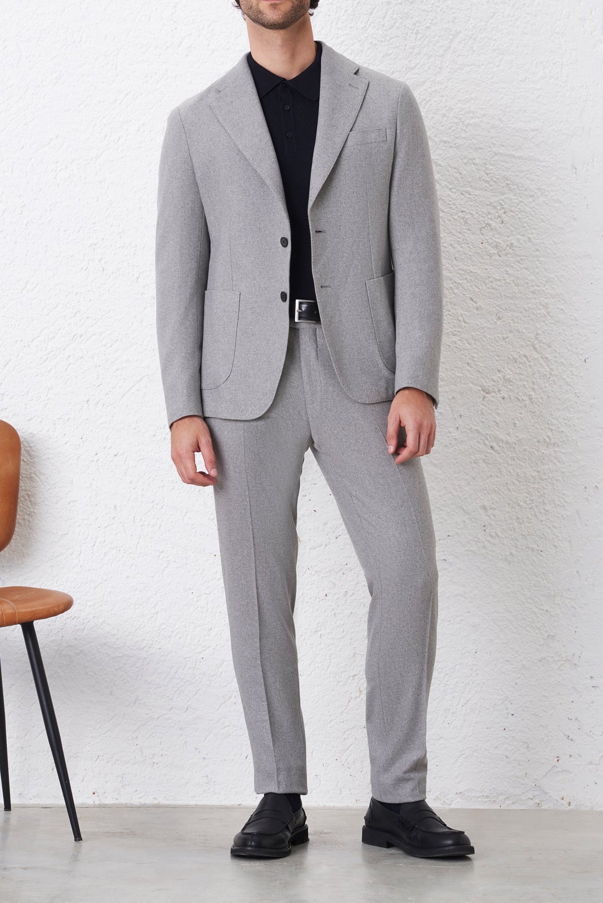 Pantalone Classico Trama Diagonale Tasca America