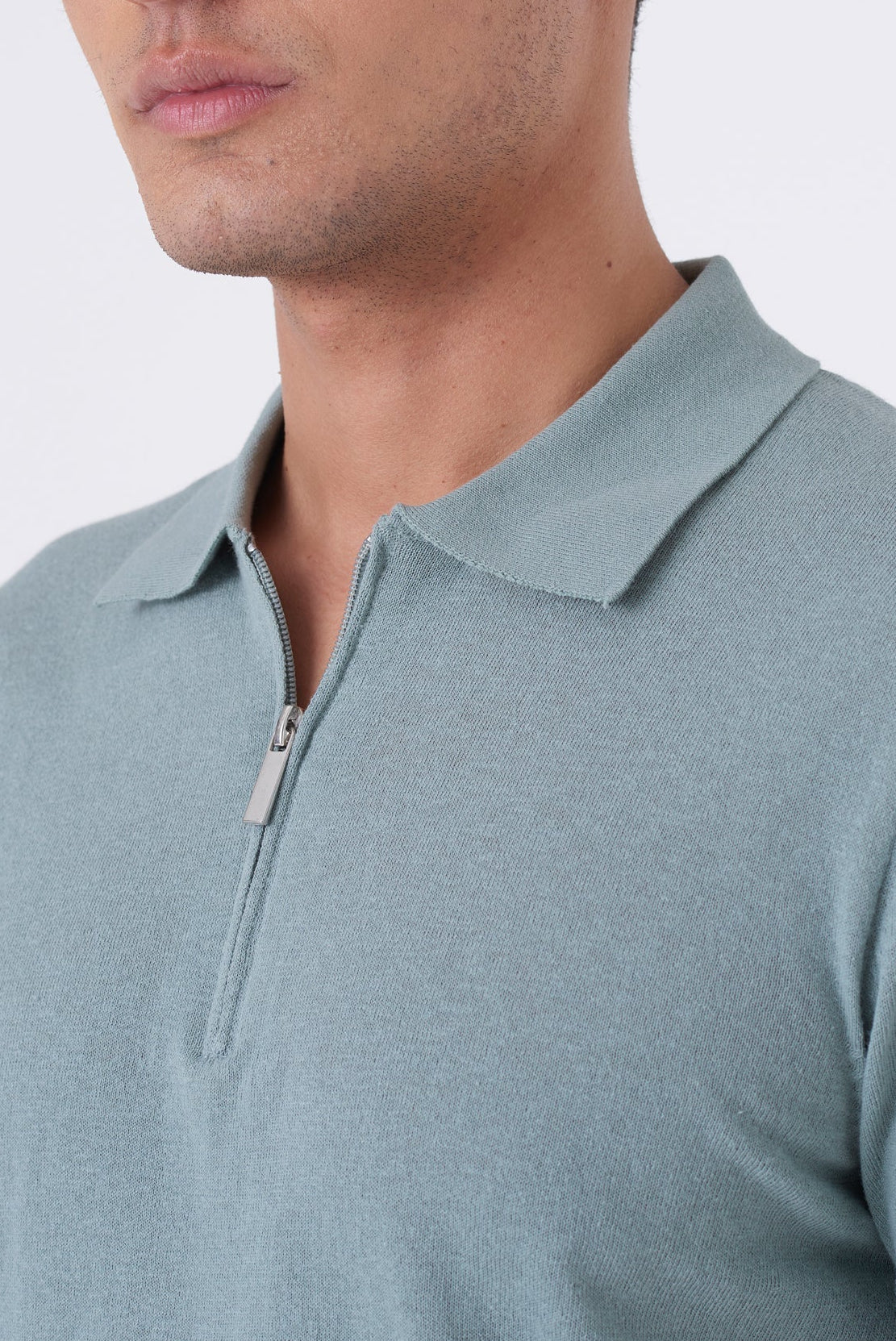 Polo in cotone con zip